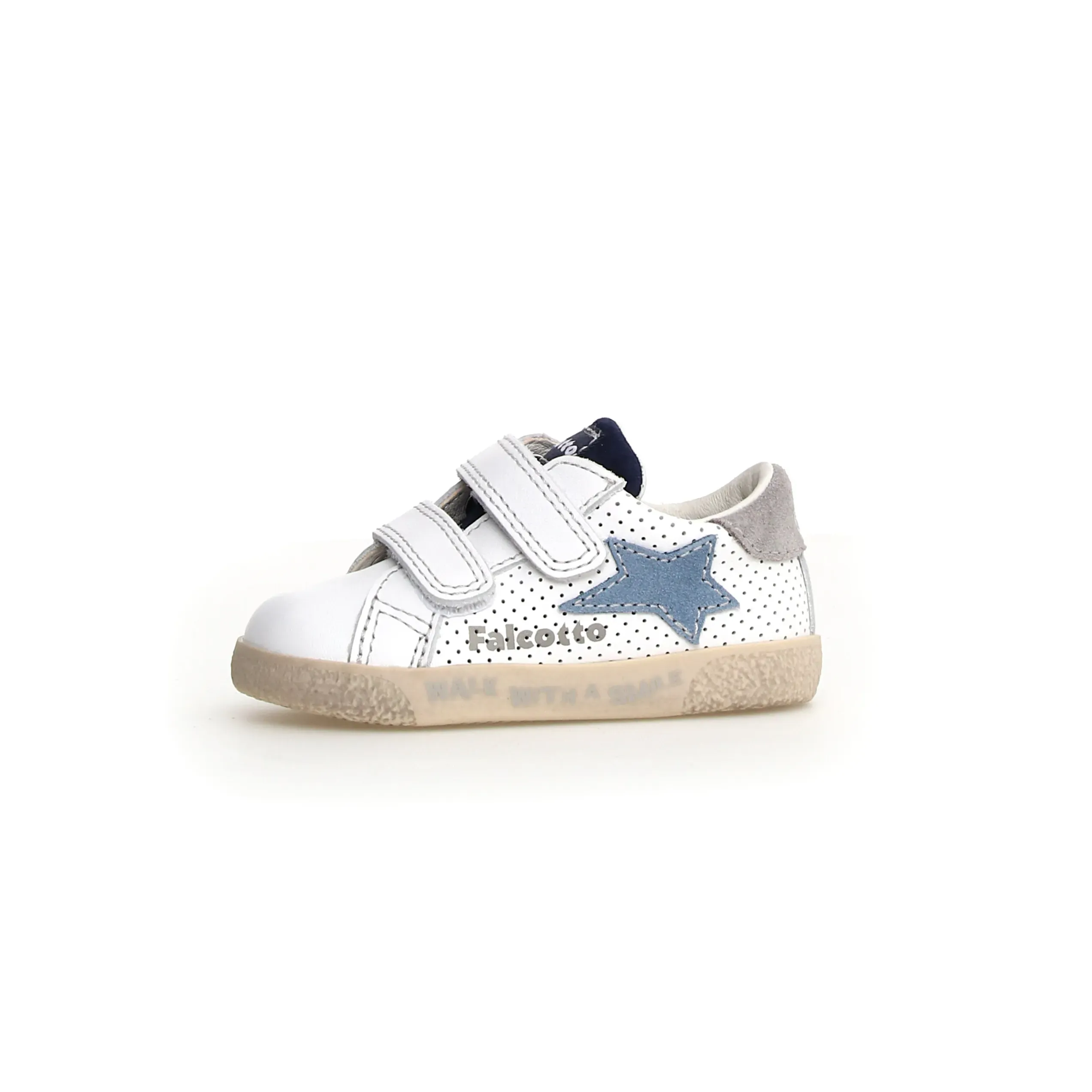 Falcotto Boy's Alnoite 2 Vl Casual Shoes - White-Celeste