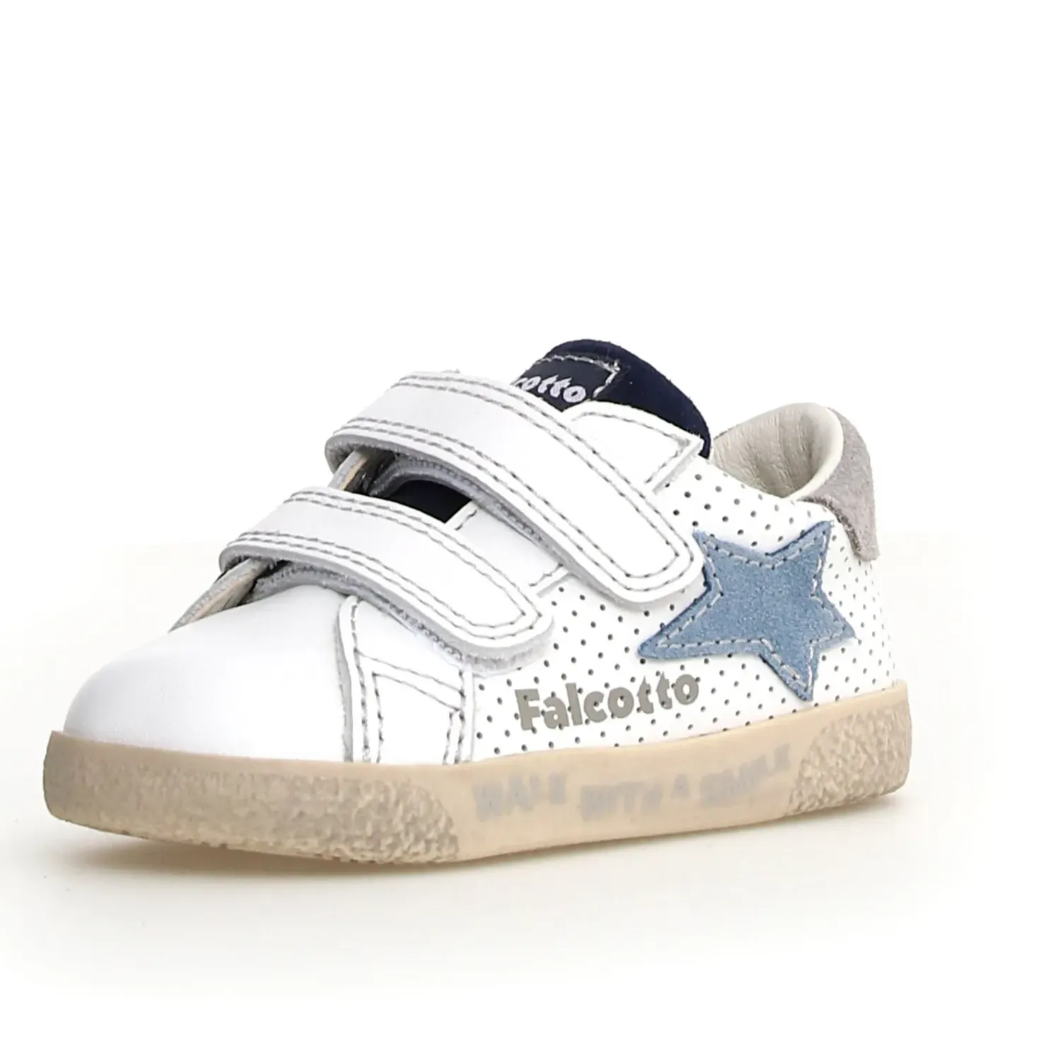 Falcotto Boy's Alnoite 2 Vl Casual Shoes - White-Celeste