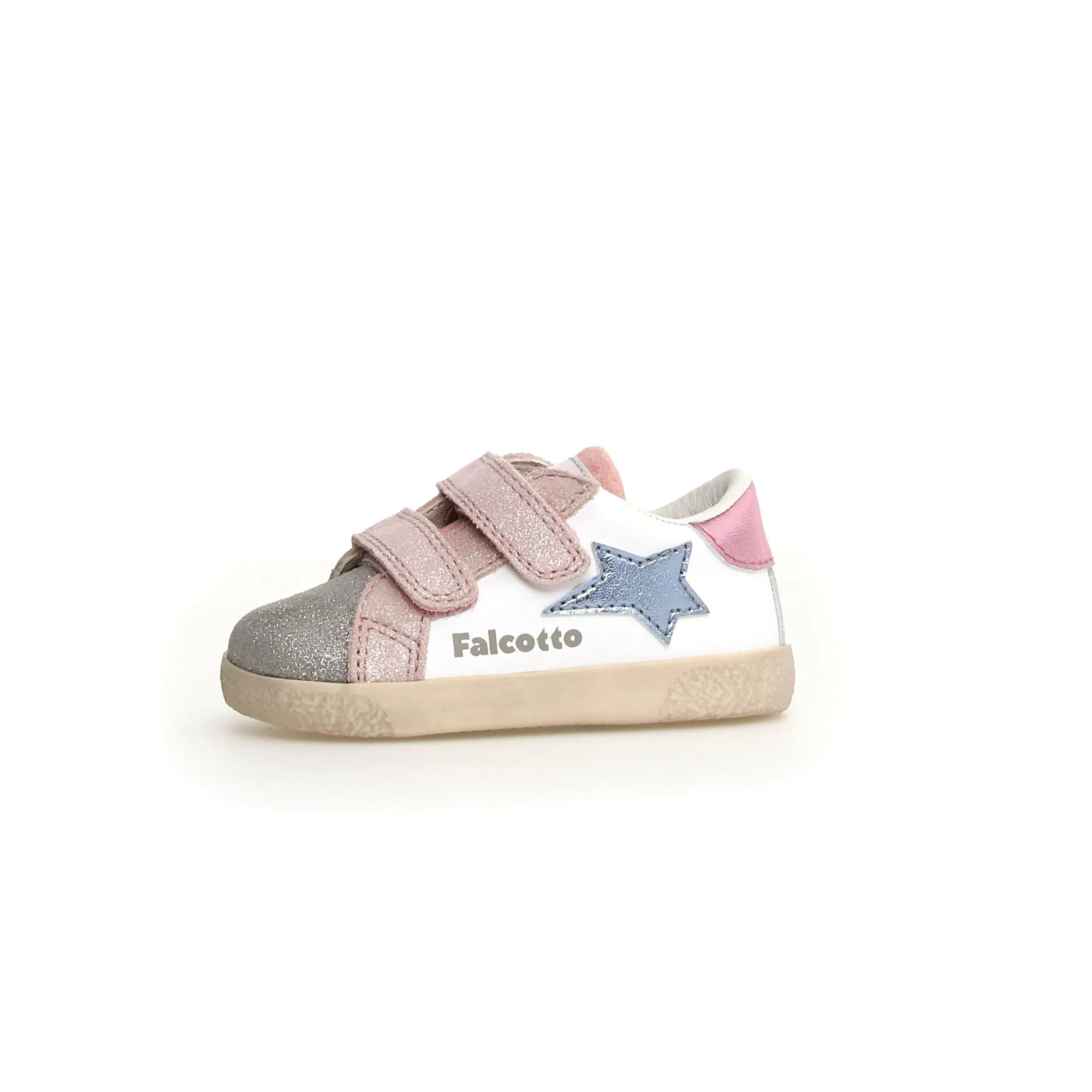 Falcotto Girl's Alnoite 2 Vl Casual Shoes - Metallic Silver / White / Cipria