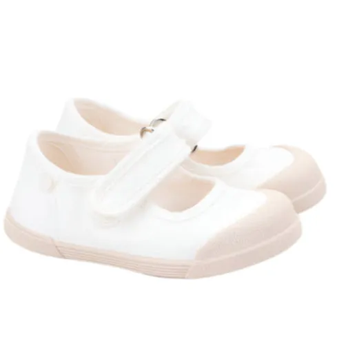 Igor Girl's Lona Mercedes Shoes - Blanco