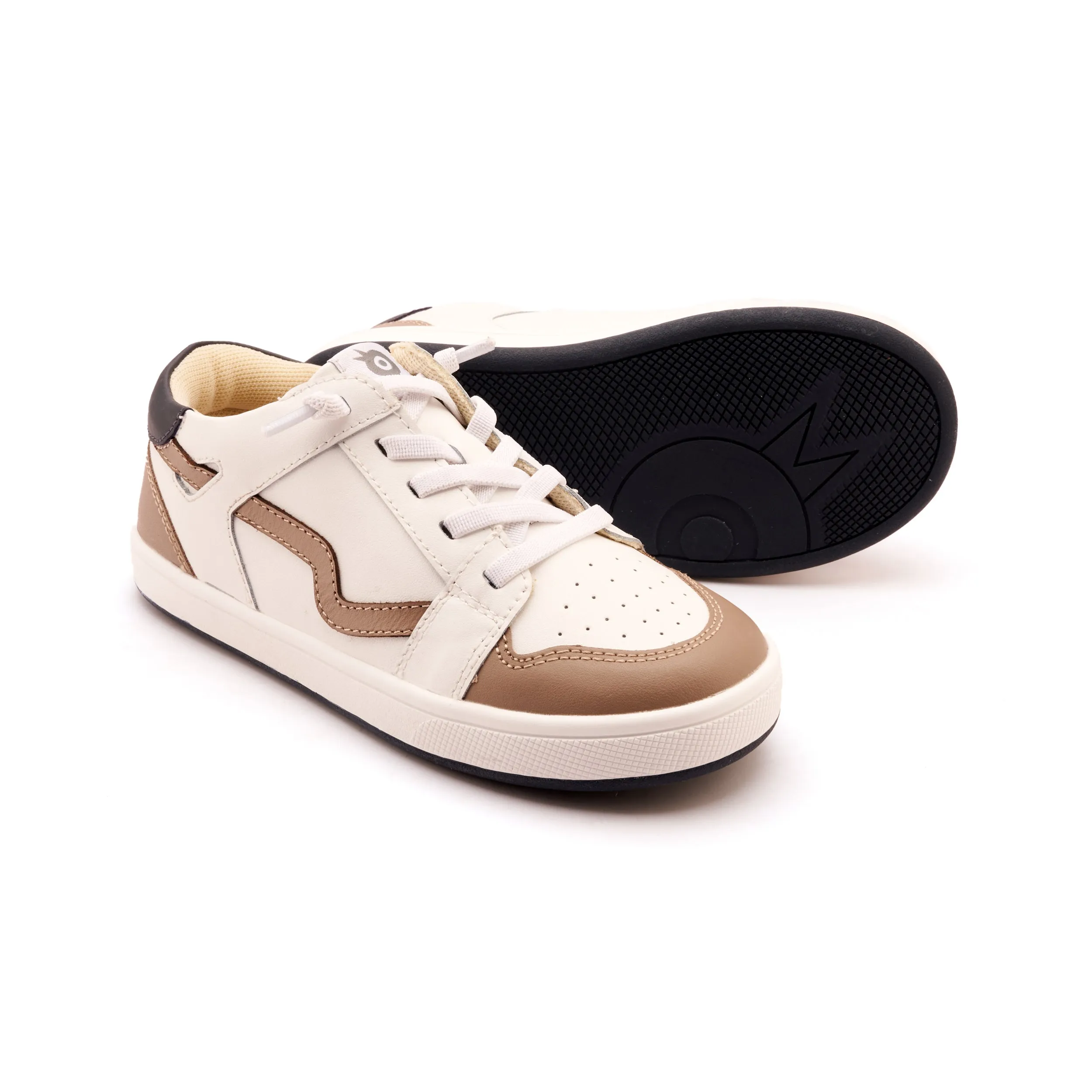 Old Soles Boy's Field Runner Casual Shoes - Snow / Taupe / Navy