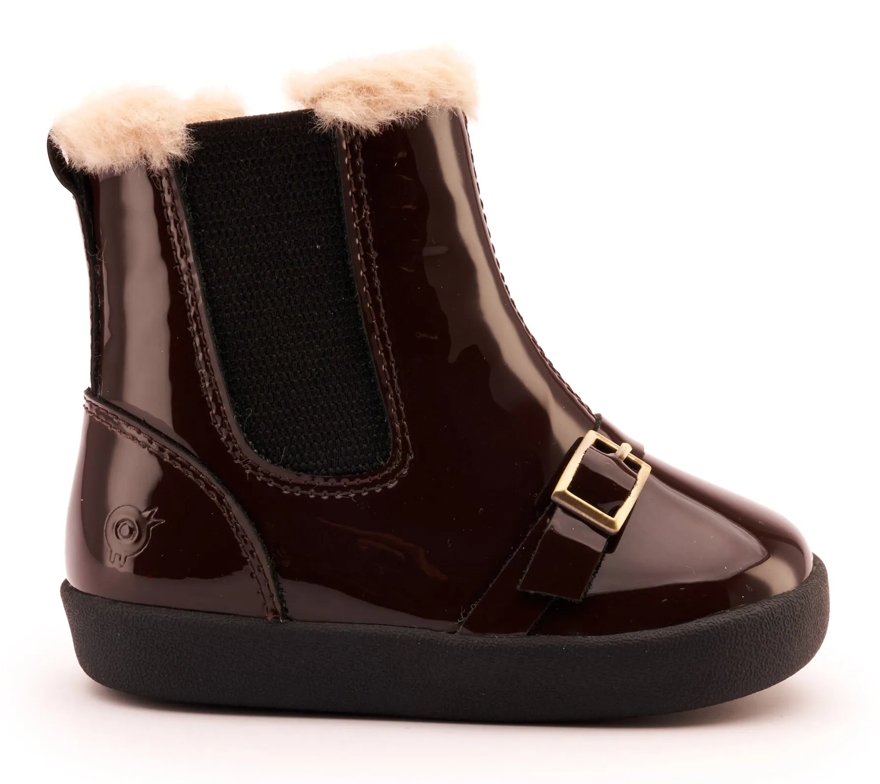 Old Soles Girl's 378 Buckle My Boot Casual Shoes - Brown Patent