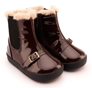 Old Soles Girl's 378 Buckle My Boot Casual Shoes - Brown Patent