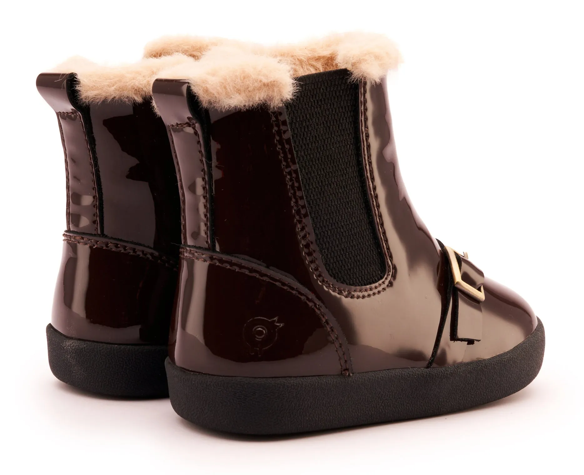 Old Soles Girl's 378 Buckle My Boot Casual Shoes - Brown Patent