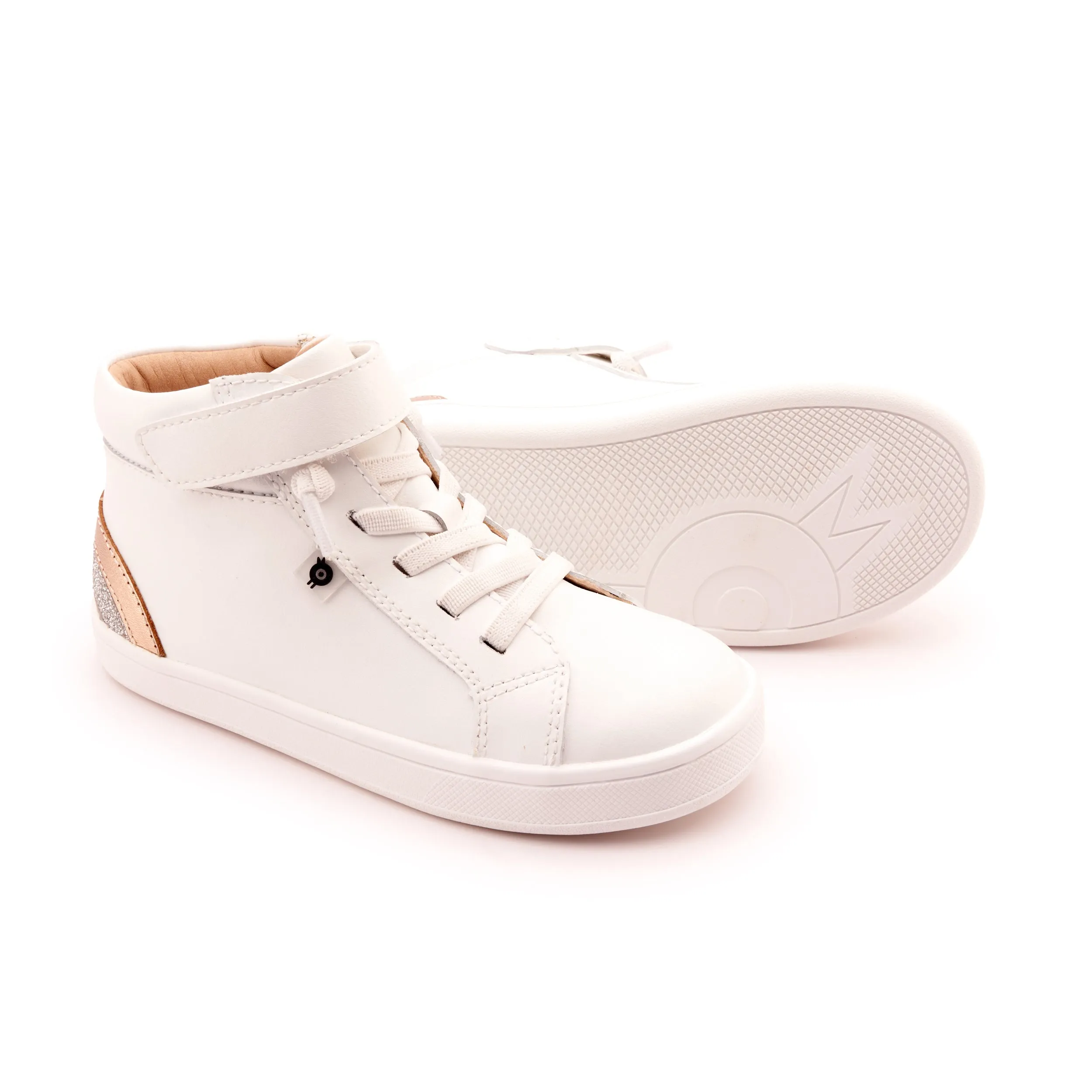 Old Soles Girl's and Boy's 1011 Sneaksta Rainbow Casual Shoes - Snow / Copper / Glam Argent