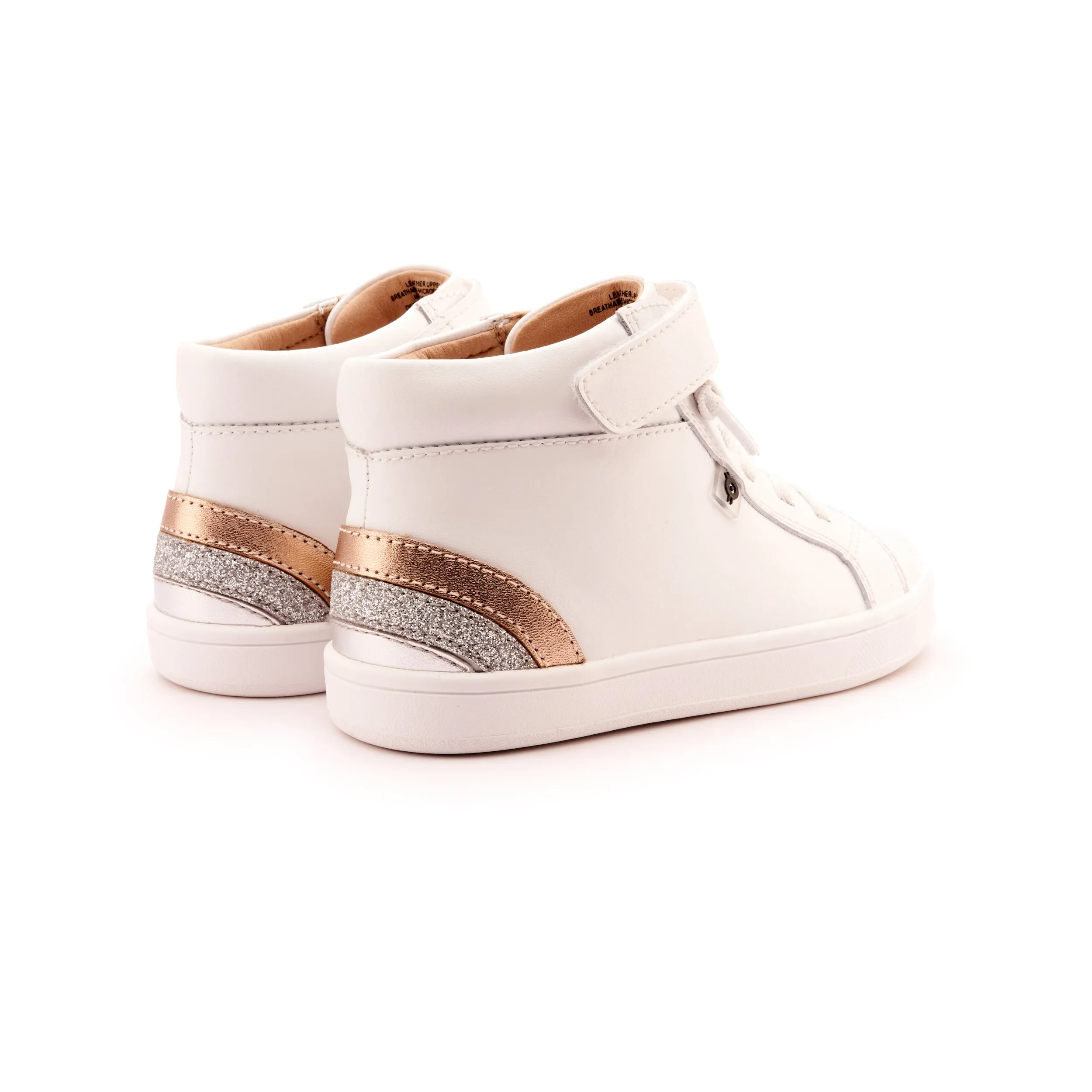 Old Soles Girl's and Boy's 1011 Sneaksta Rainbow Casual Shoes - Snow / Copper / Glam Argent