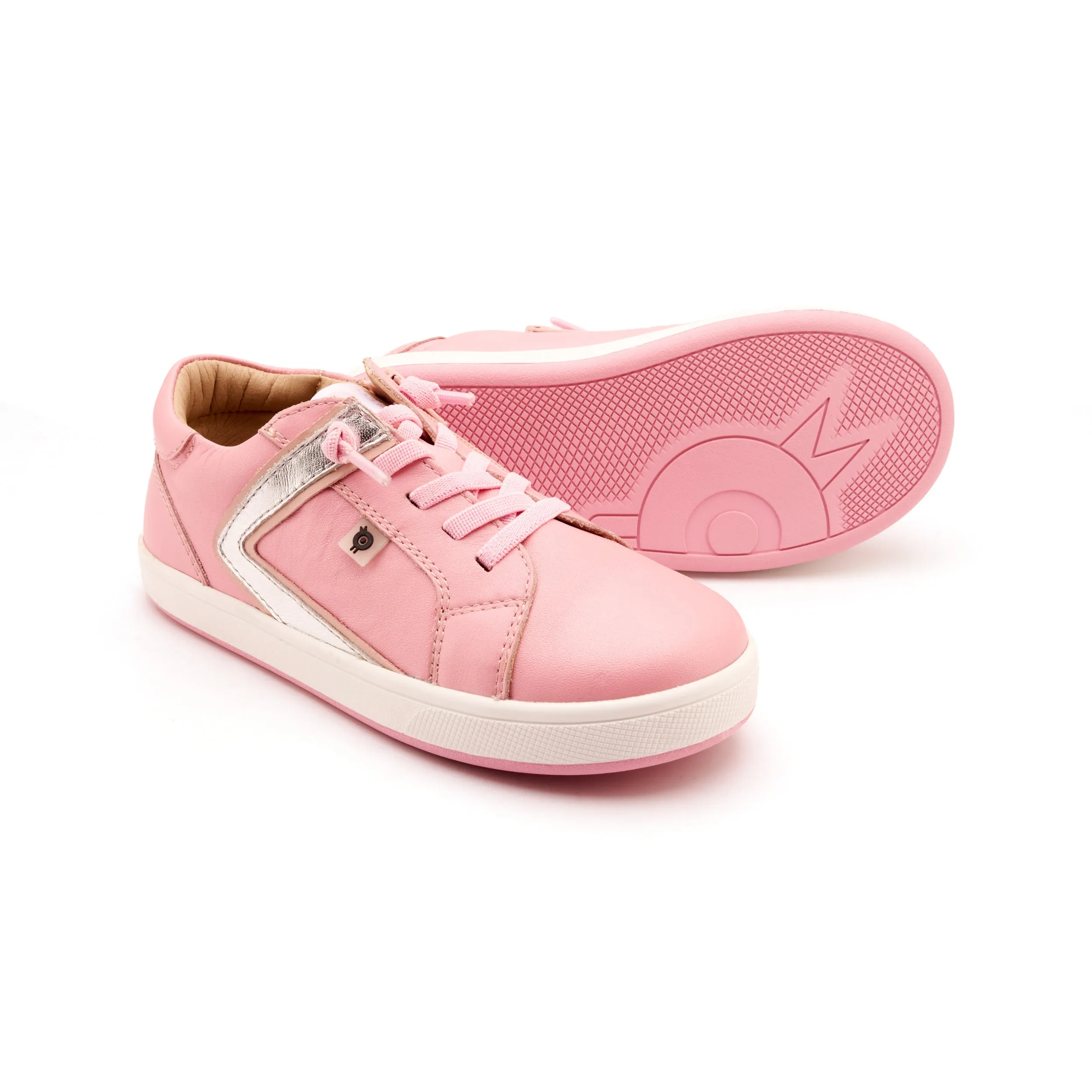 Old Soles Girl's Sash Runner Casual Shoes - Pearlised Pink / Silver / Powder Pink