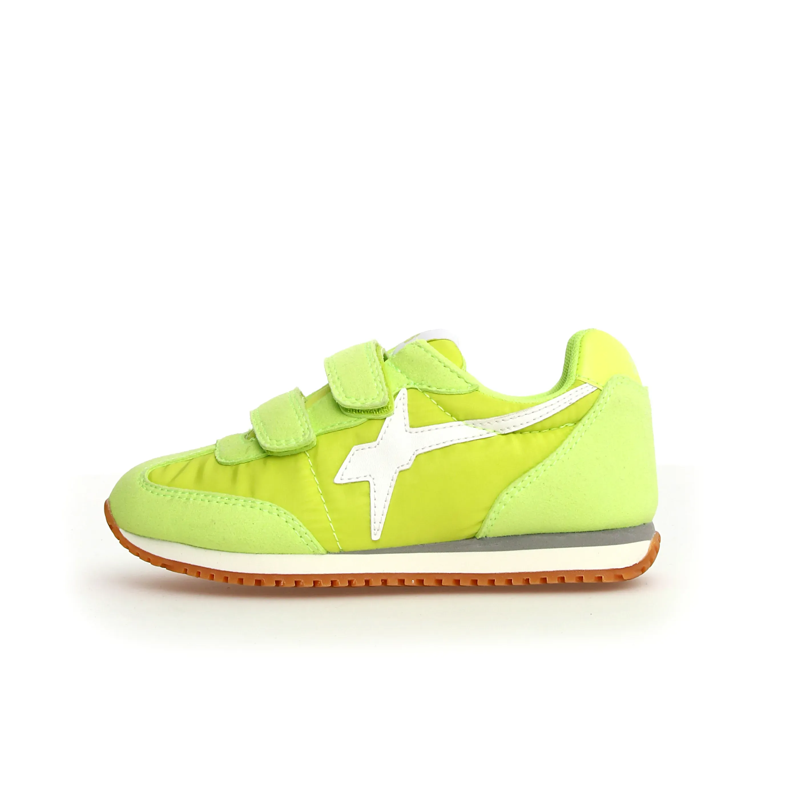 W6YZ Boy's And Girl's Samoa Vl-J Casual Shoes - Light Green / White / Yellow Fluo