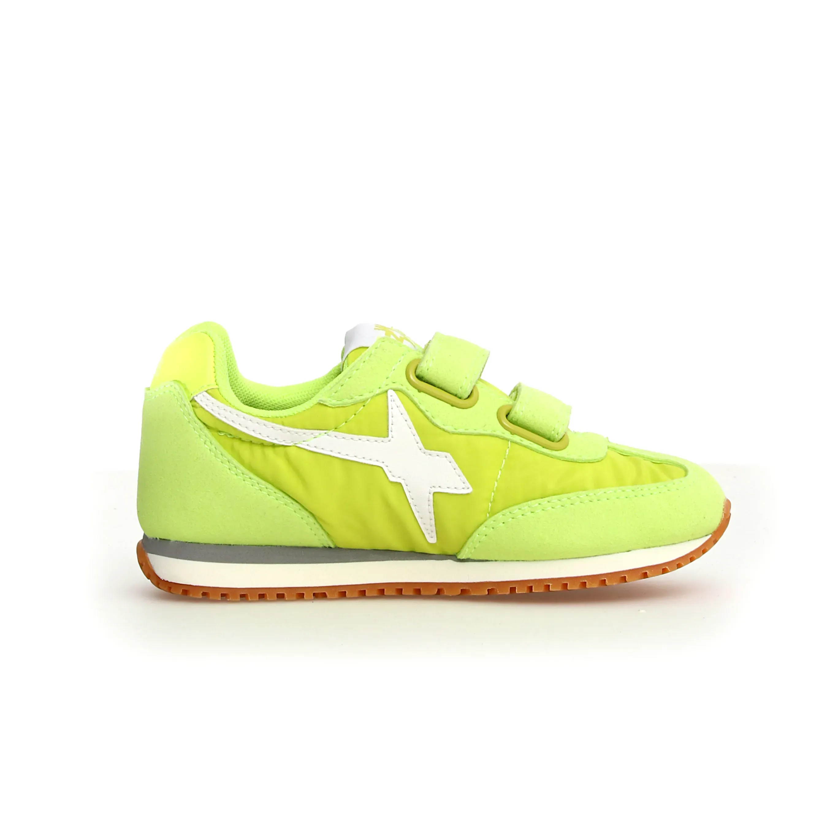 W6YZ Boy's And Girl's Samoa Vl-J Casual Shoes - Light Green / White / Yellow Fluo